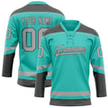 Personalized Aqua & Gray Solid Colour Hockey Jersey