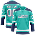 Personalized Aqua & Navy Solid Colour Hockey Jersey
