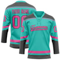 Personalized Aqua & Pink Solid Colour Hockey Jersey