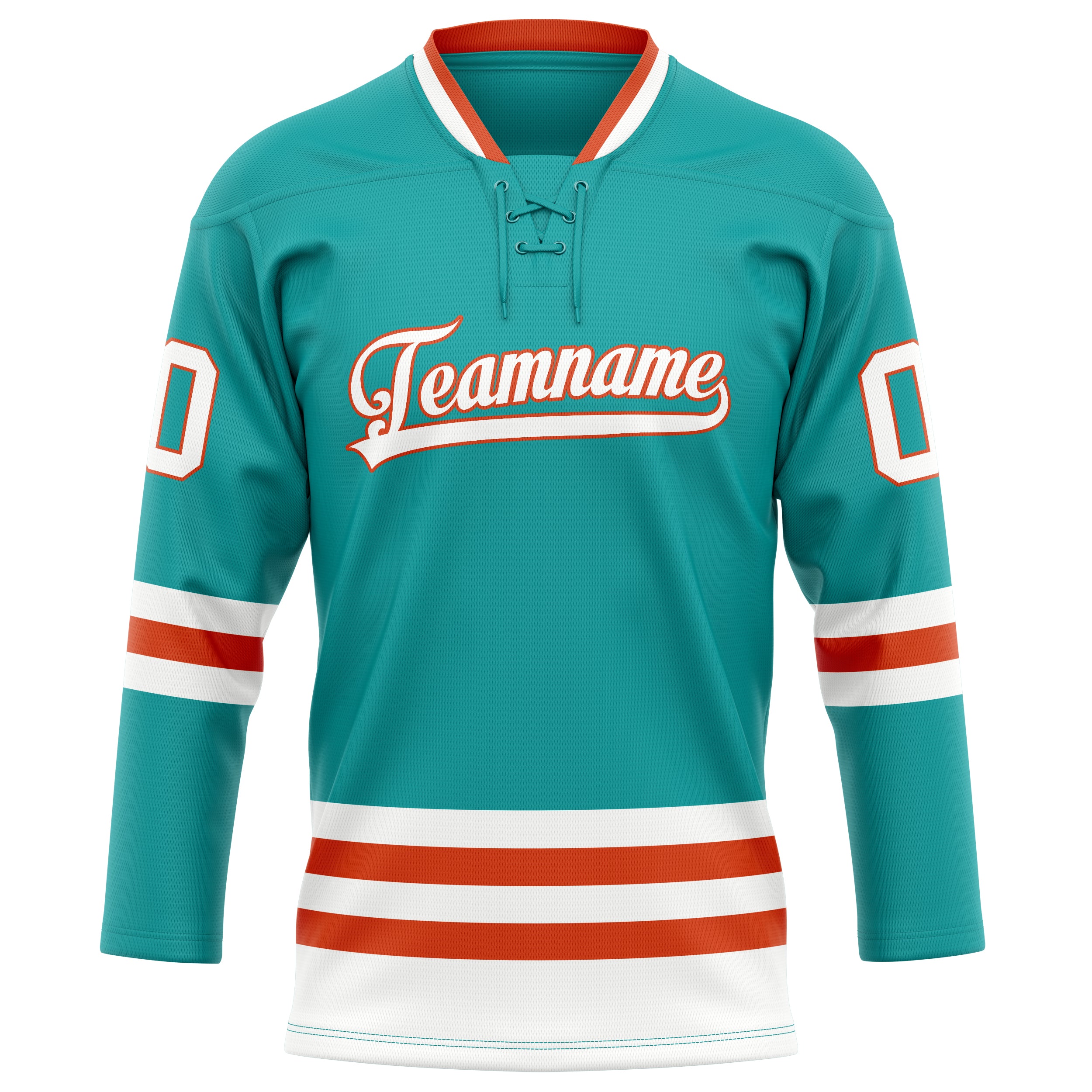 Personalized Aqua & White Solid Colour Hockey Jersey