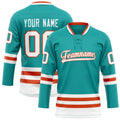 Personalized Aqua & White Solid Colour Hockey Jersey