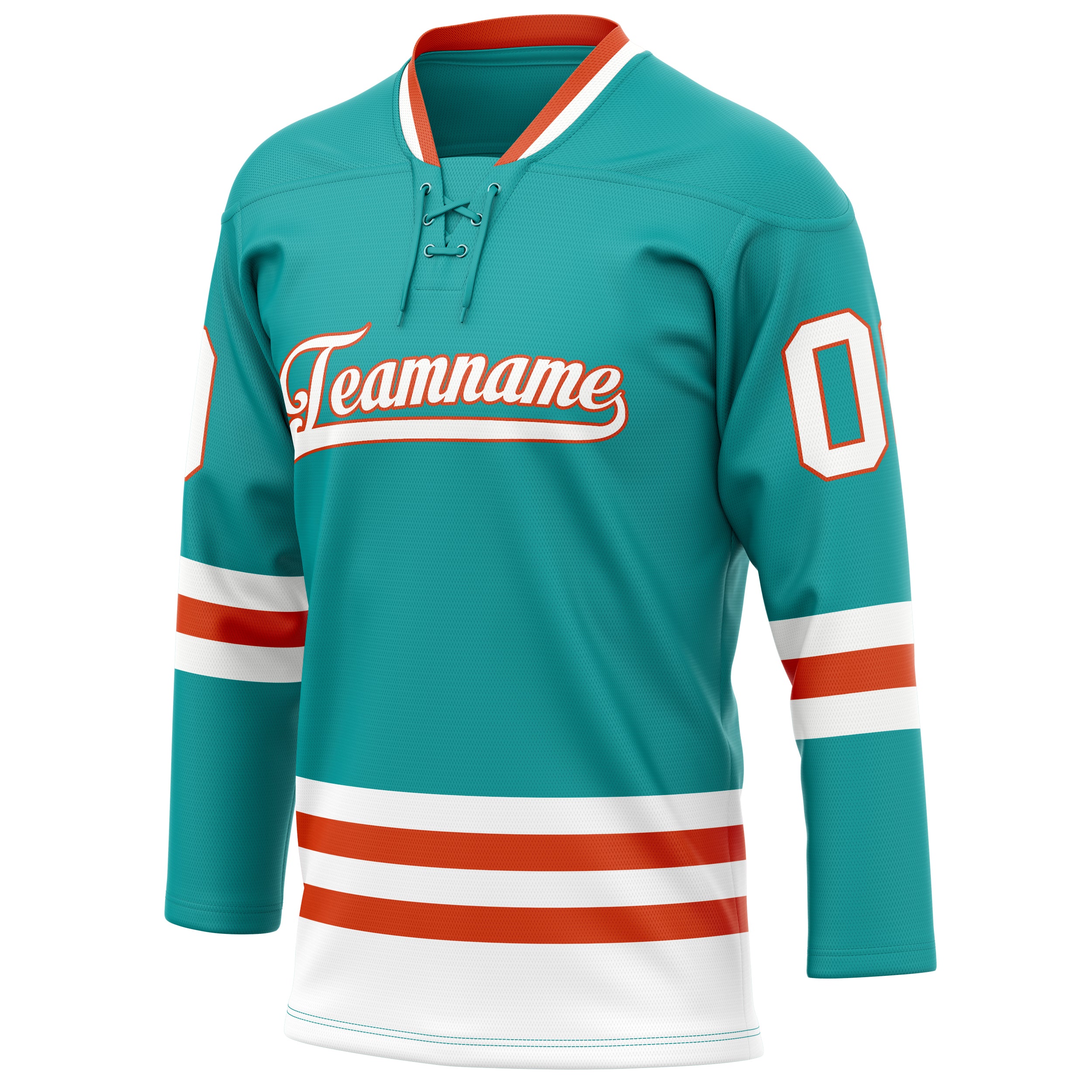 Personalized Aqua & White Solid Colour Hockey Jersey