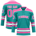 Personalized Aqua & Pink Solid Colour Hockey Jersey