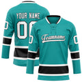 Personalized Aqua & Black Solid Colour Hockey Jersey