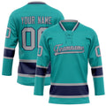 Personalized Aqua & Navy Solid Colour Hockey Jersey