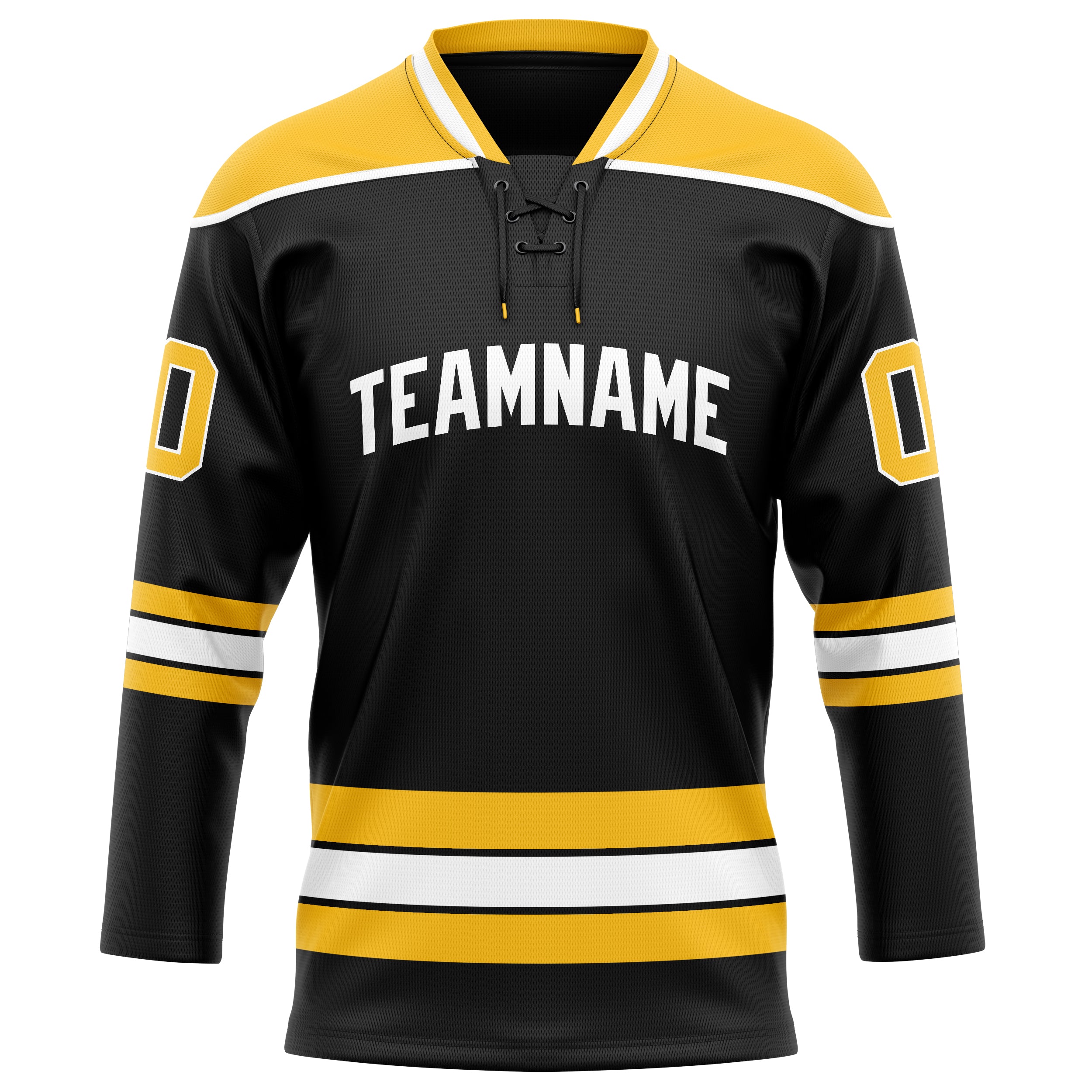 Personalized Black & Gold Solid Colour Hockey Jersey