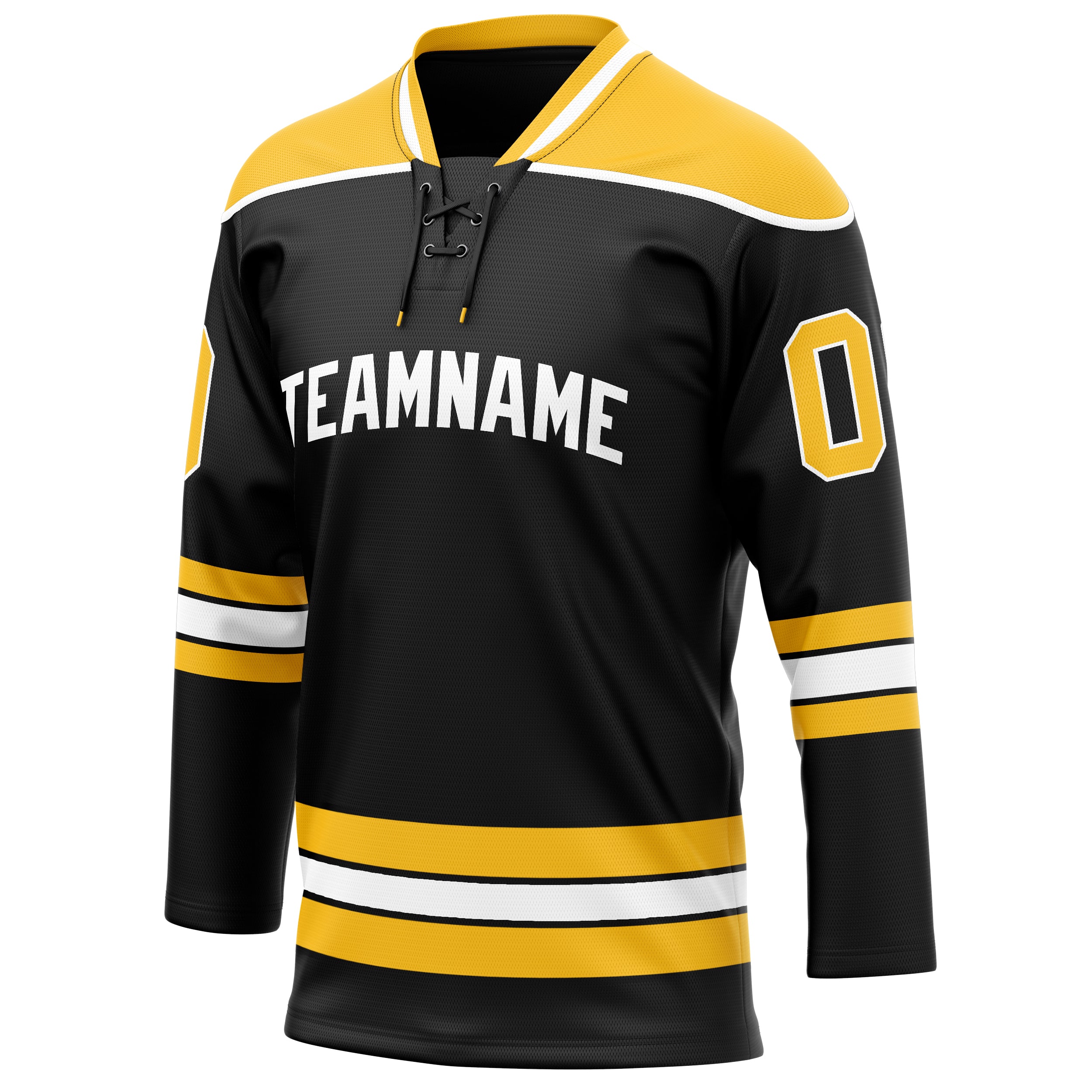 Personalized Black & Gold Solid Colour Hockey Jersey
