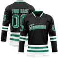 Personalized Black & Kelly Green Solid Colour Hockey Jersey