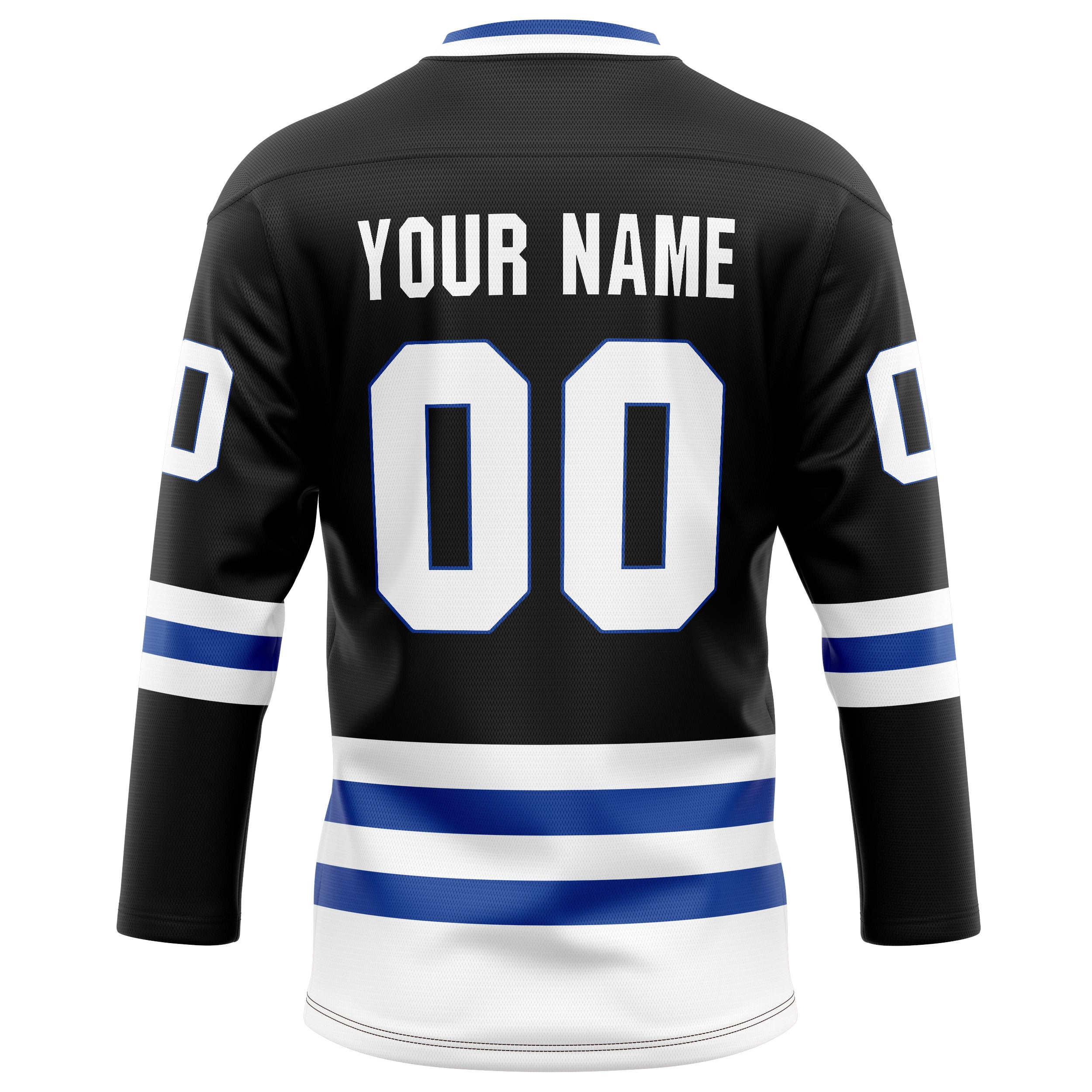Personalized Black & Royal Solid Colour Hockey Jersey