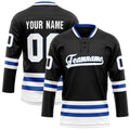 Personalized Black & Royal Solid Colour Hockey Jersey