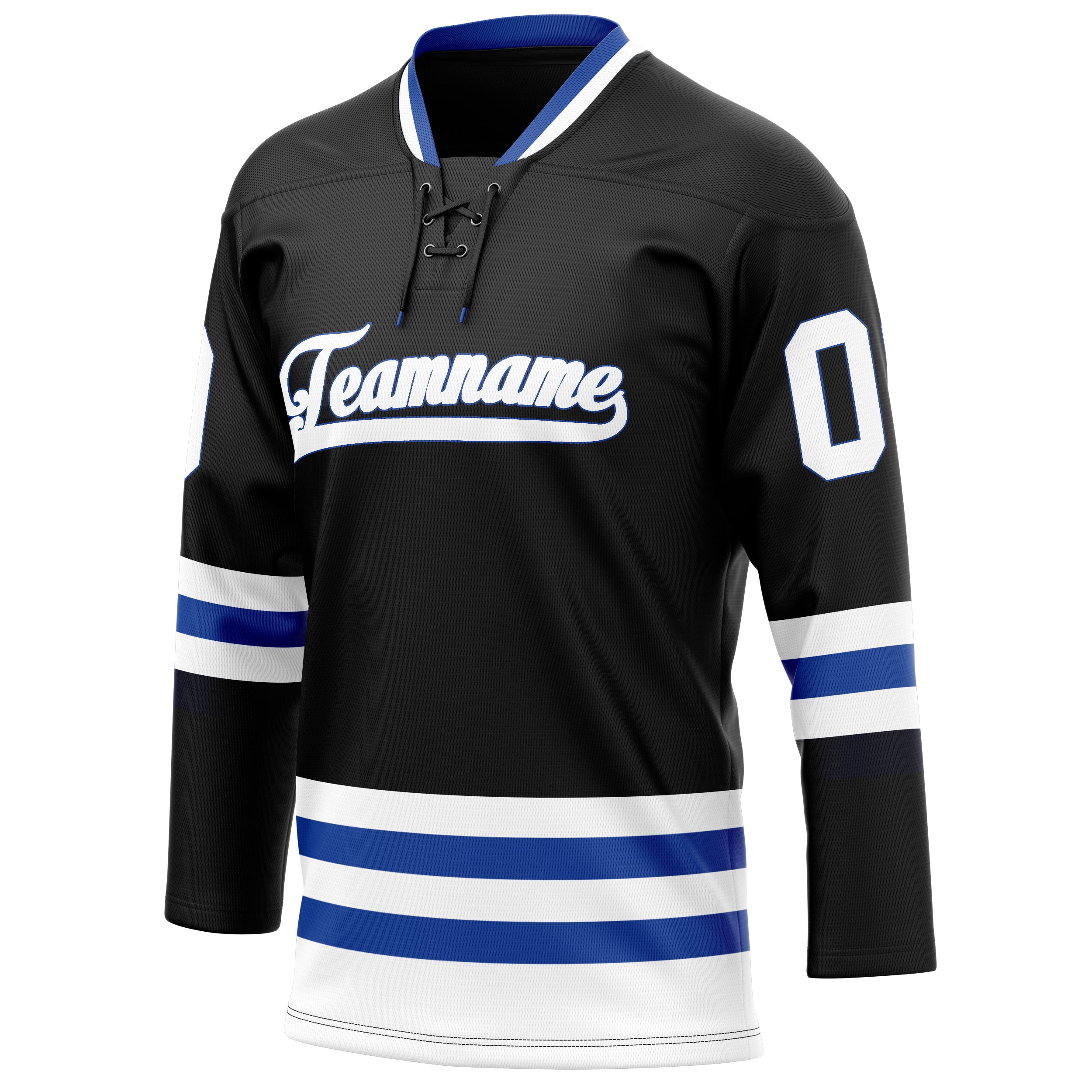 Personalized Black & Royal Solid Colour Hockey Jersey