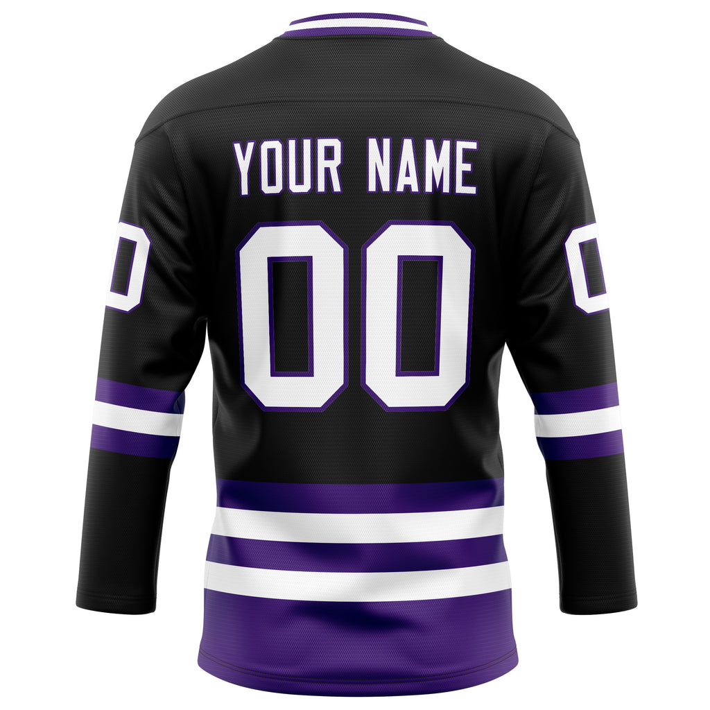 Personalized Black & Purple Solid Colour Hockey Jersey