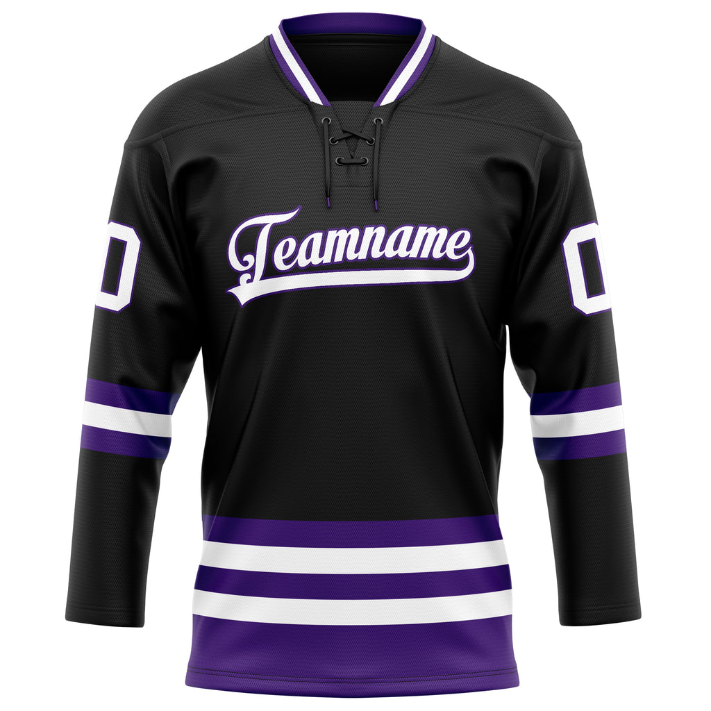 Personalized Black & Purple Solid Colour Hockey Jersey