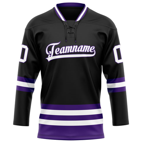 Personalized Black & Purple Solid Colour Hockey Jersey