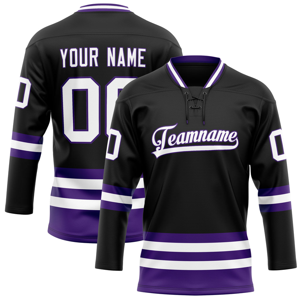 Personalized Black & Purple Solid Colour Hockey Jersey