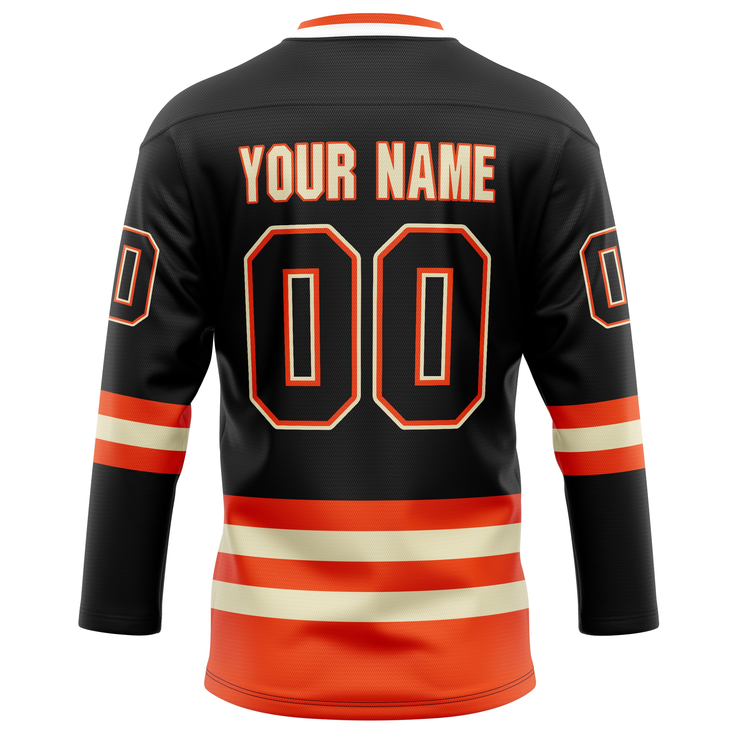 Personalized Black & Orange Solid Colour Hockey Jersey