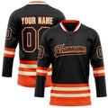 Personalized Black & Orange Solid Colour Hockey Jersey