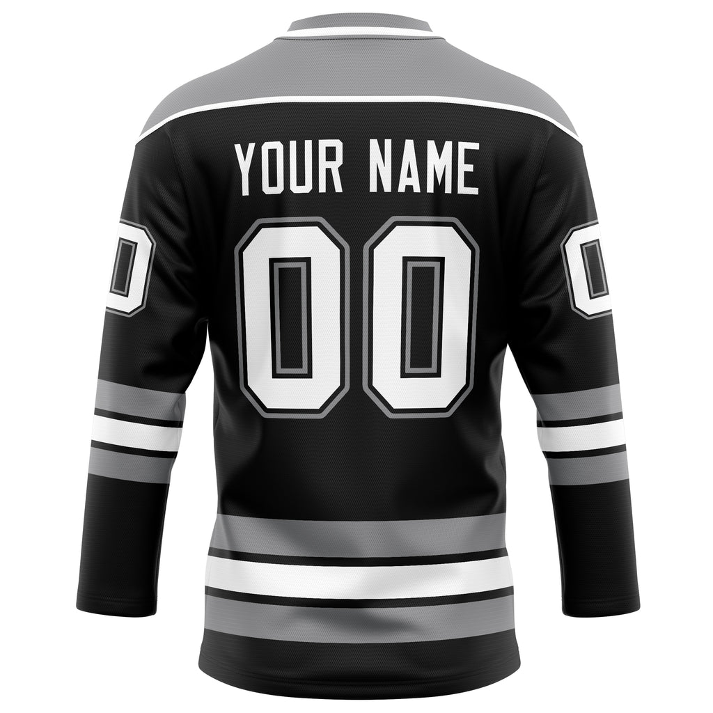Personalized Black & Gray Solid Colour Hockey Jersey
