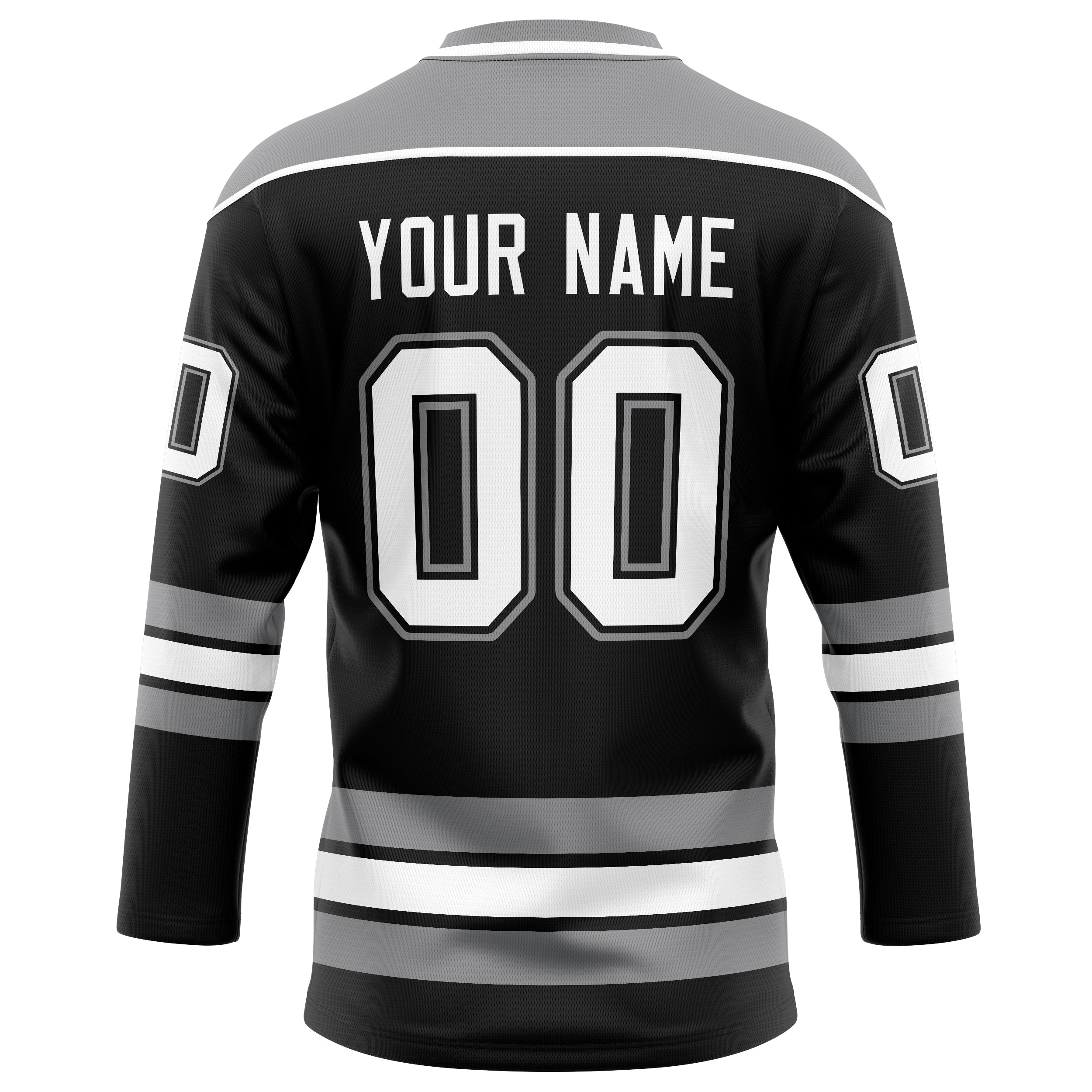 Personalized Black & Gray Solid Colour Hockey Jersey