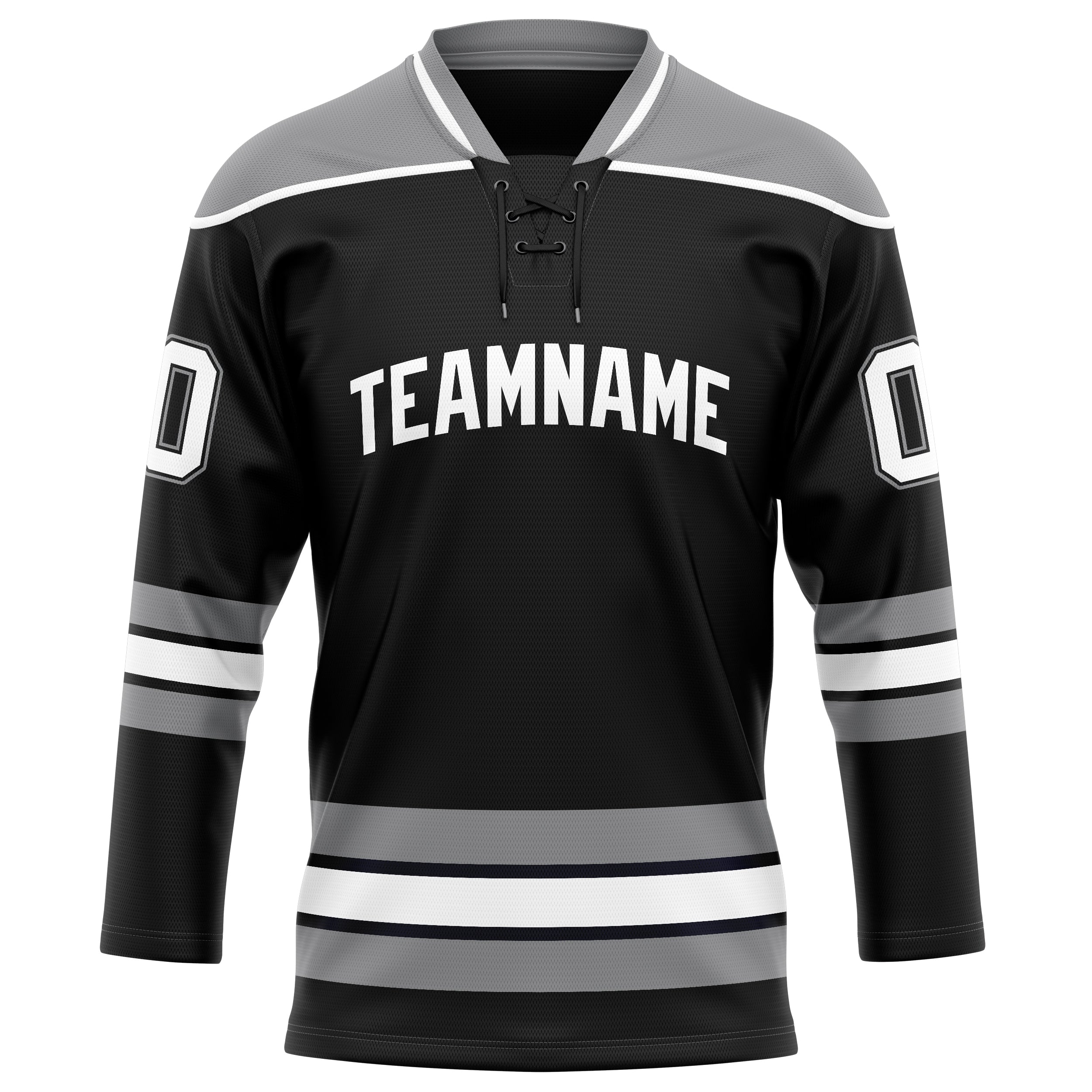 Personalized Black & Gray Solid Colour Hockey Jersey
