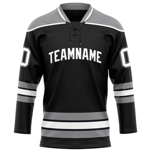 Personalized Black & Gray Solid Colour Hockey Jersey