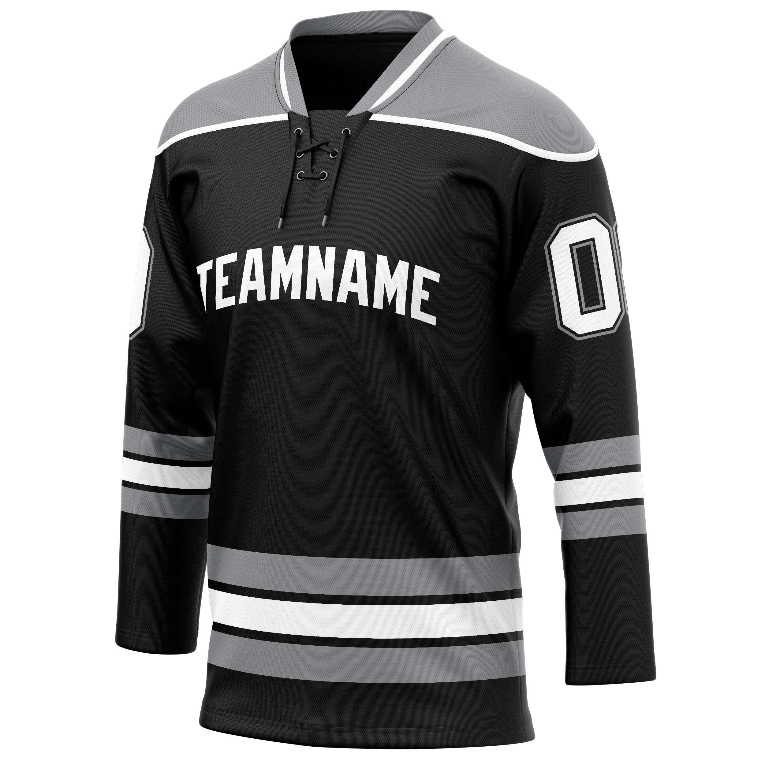 Personalized Black & Gray Solid Colour Hockey Jersey