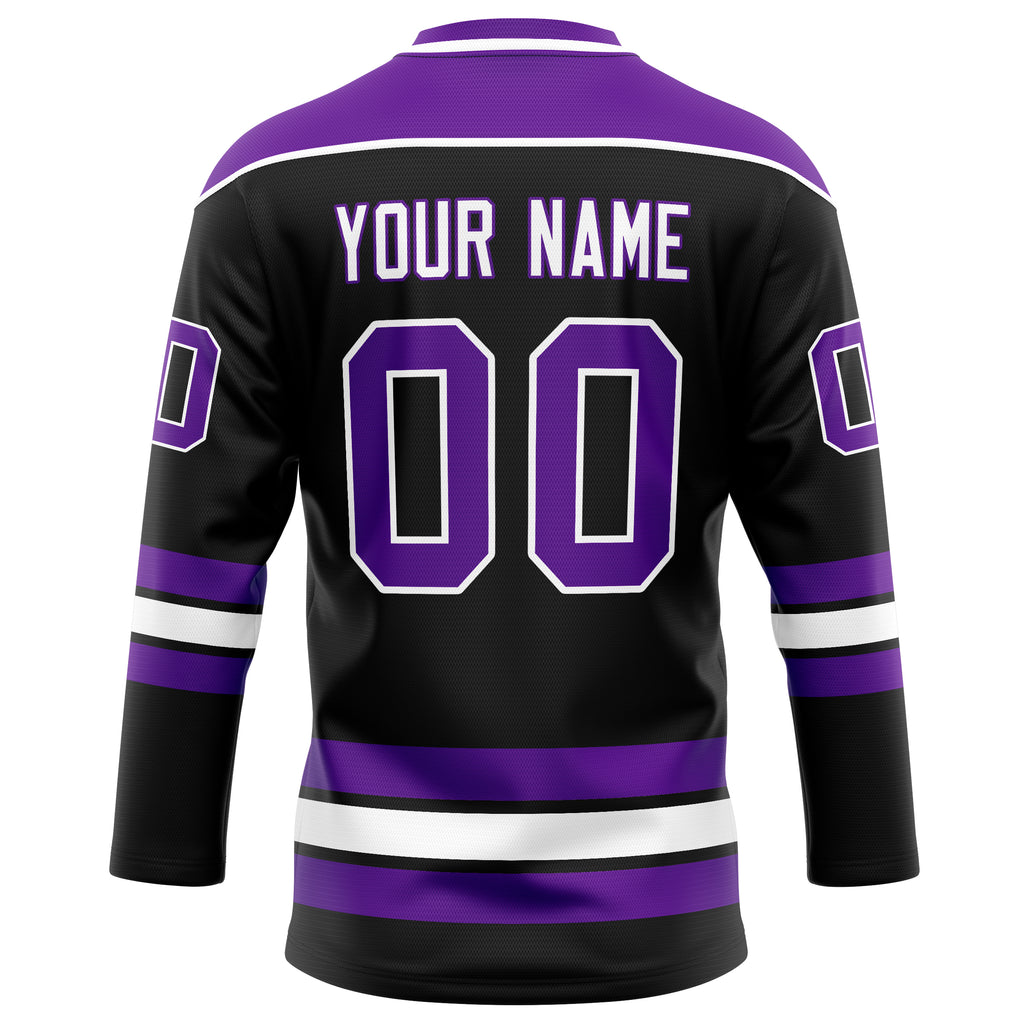 Personalized Black & Purple Solid Colour Hockey Jersey