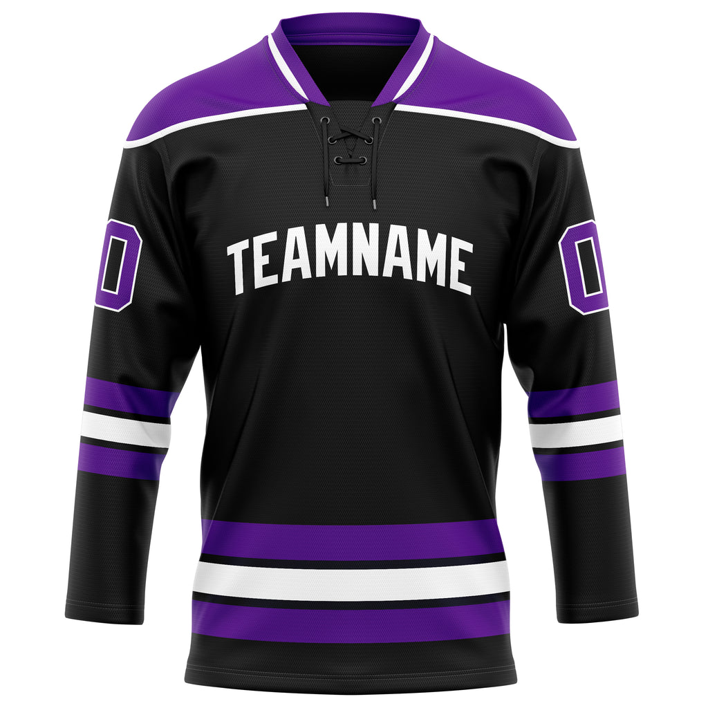 Personalized Black & Purple Solid Colour Hockey Jersey