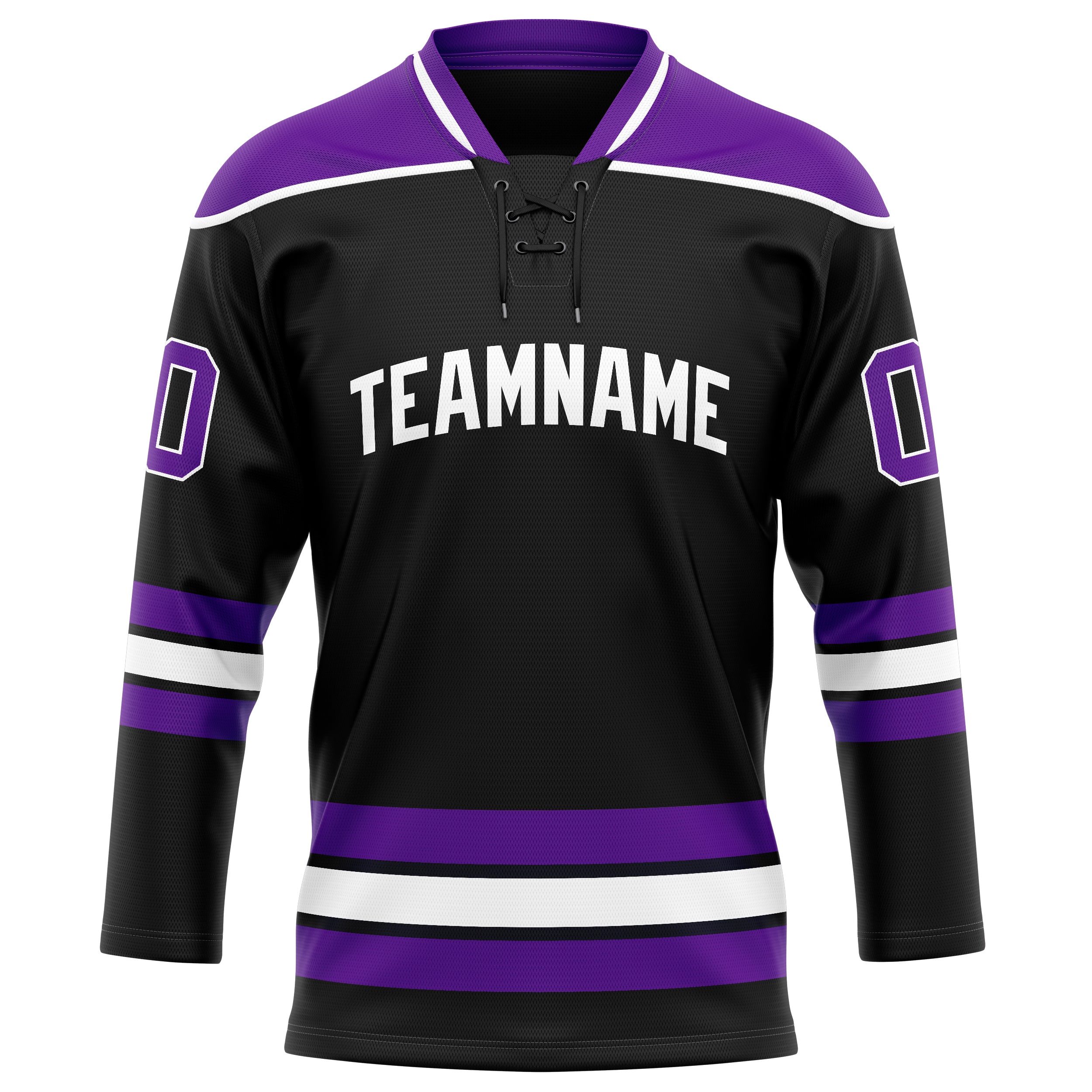 Personalized Black & Purple Solid Colour Hockey Jersey