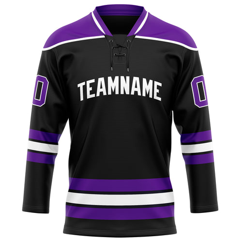 Personalized Black & Purple Solid Colour Hockey Jersey