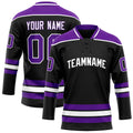 Personalized Black & Purple Solid Colour Hockey Jersey