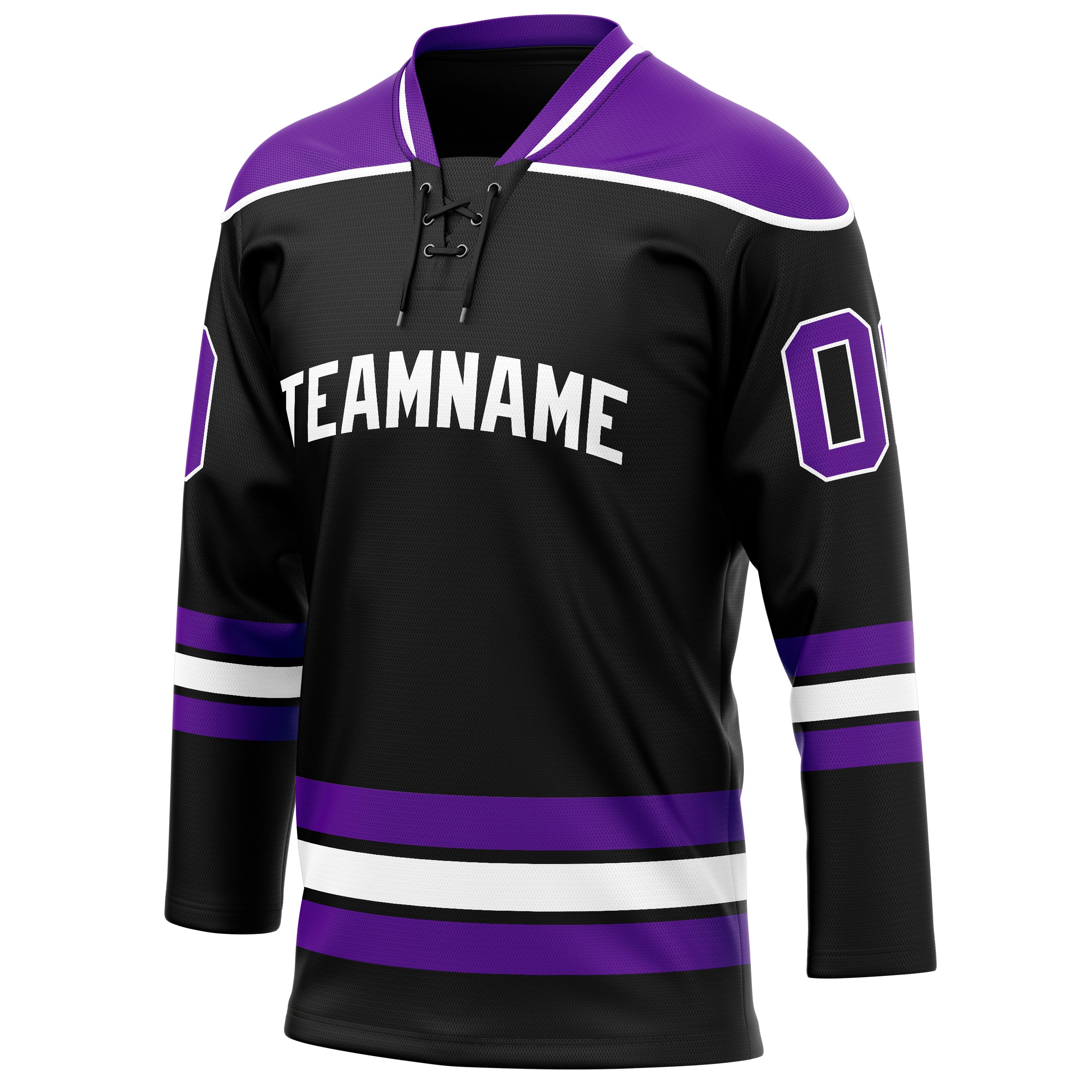 Personalized Black & Purple Solid Colour Hockey Jersey