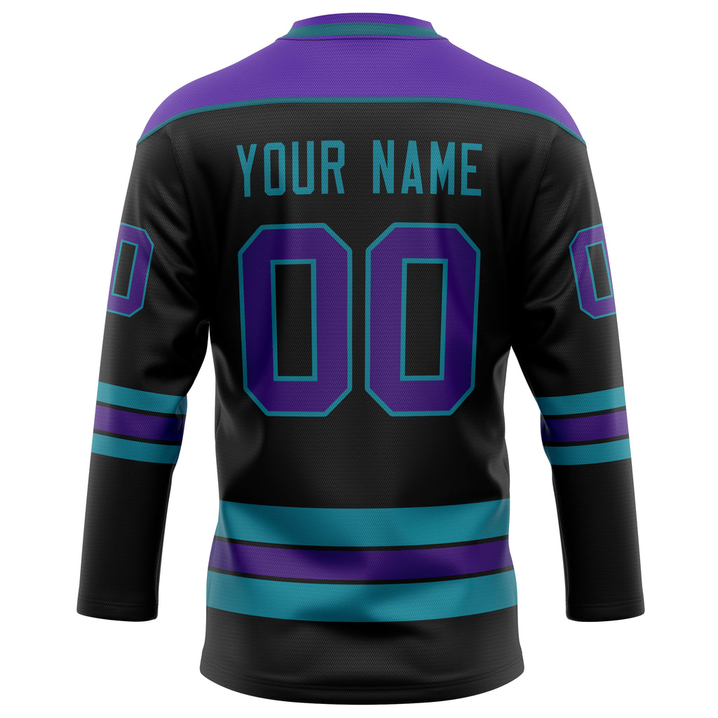 Personalized Black & Purple Solid Colour Hockey Jersey
