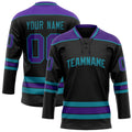 Personalized Black & Purple Solid Colour Hockey Jersey