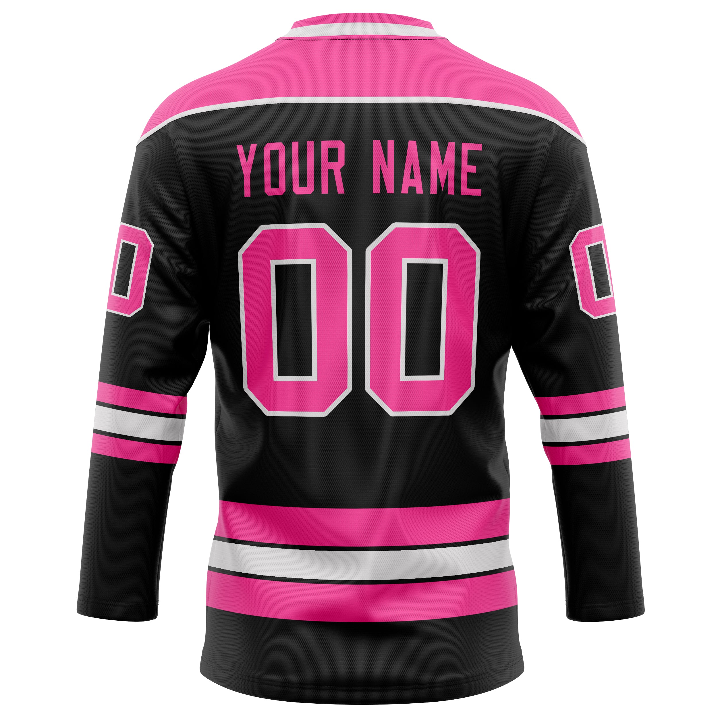 Personalized Black & Pink Solid Colour Hockey Jersey