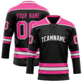 Personalized Black & Pink Solid Colour Hockey Jersey