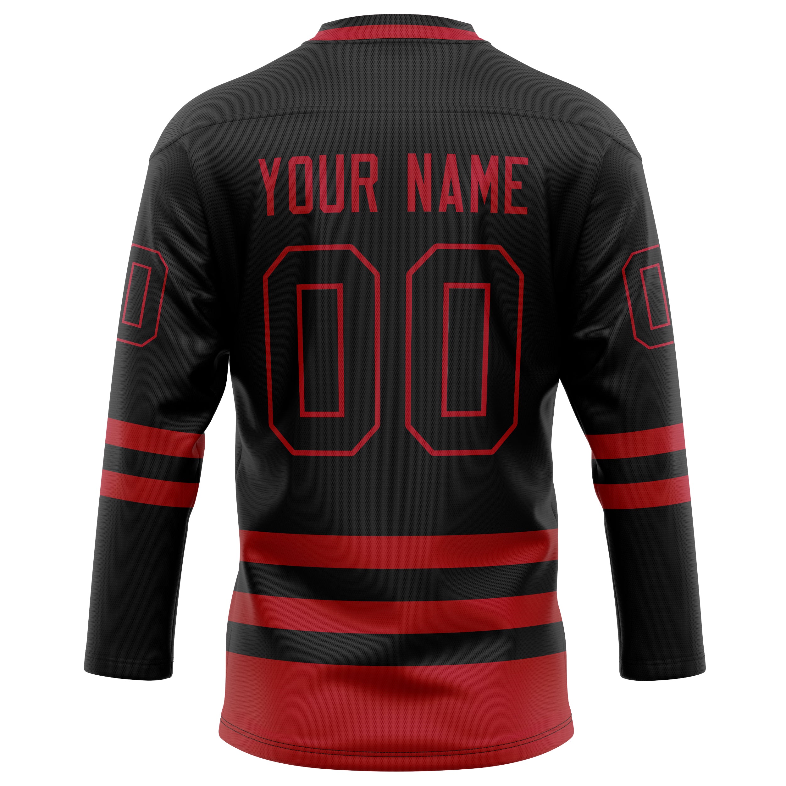 Personalized Black & Crimson Solid Colour Hockey Jersey
