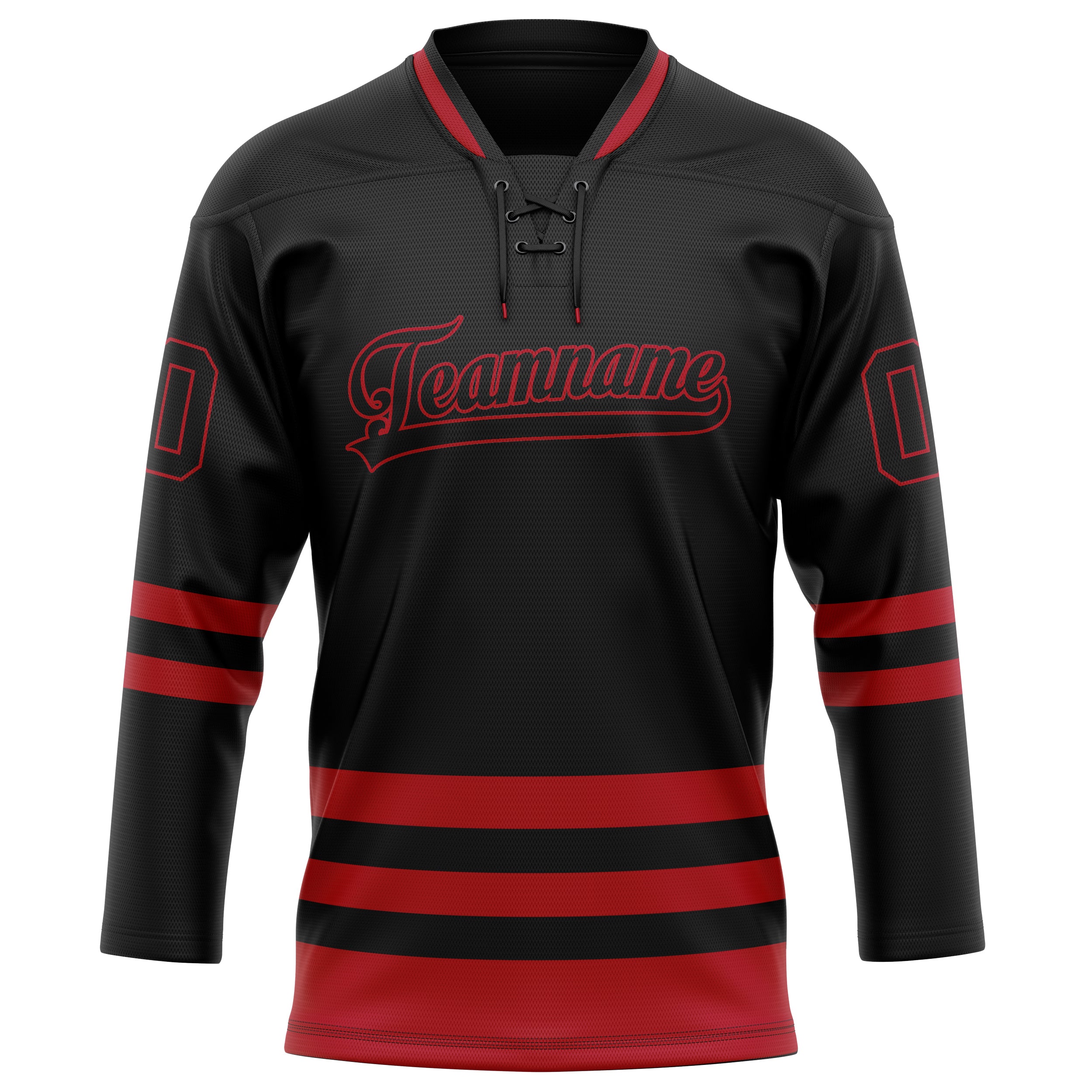 Personalized Black & Crimson Solid Colour Hockey Jersey