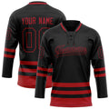 Personalized Black & Crimson Solid Colour Hockey Jersey