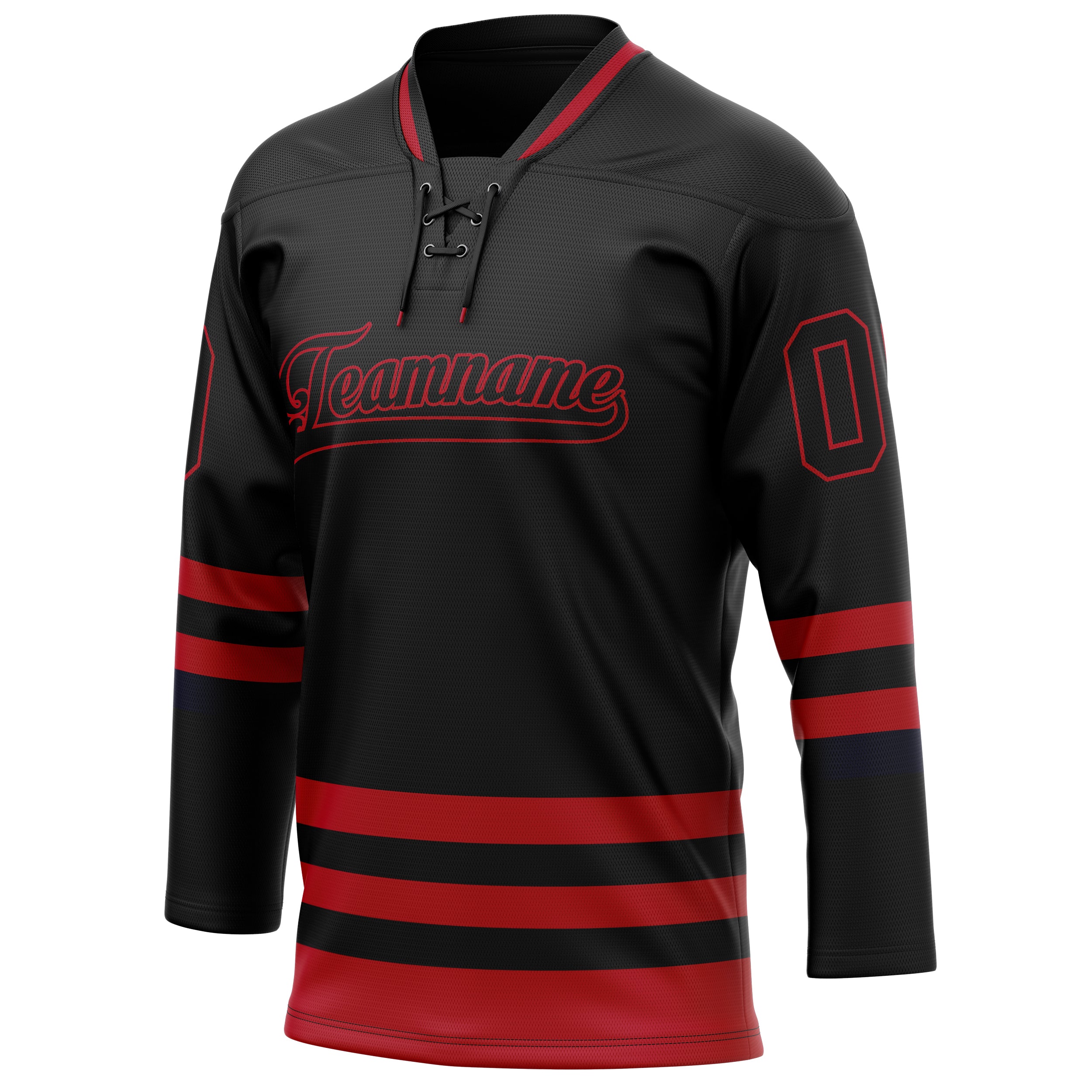 Personalized Black & Crimson Solid Colour Hockey Jersey