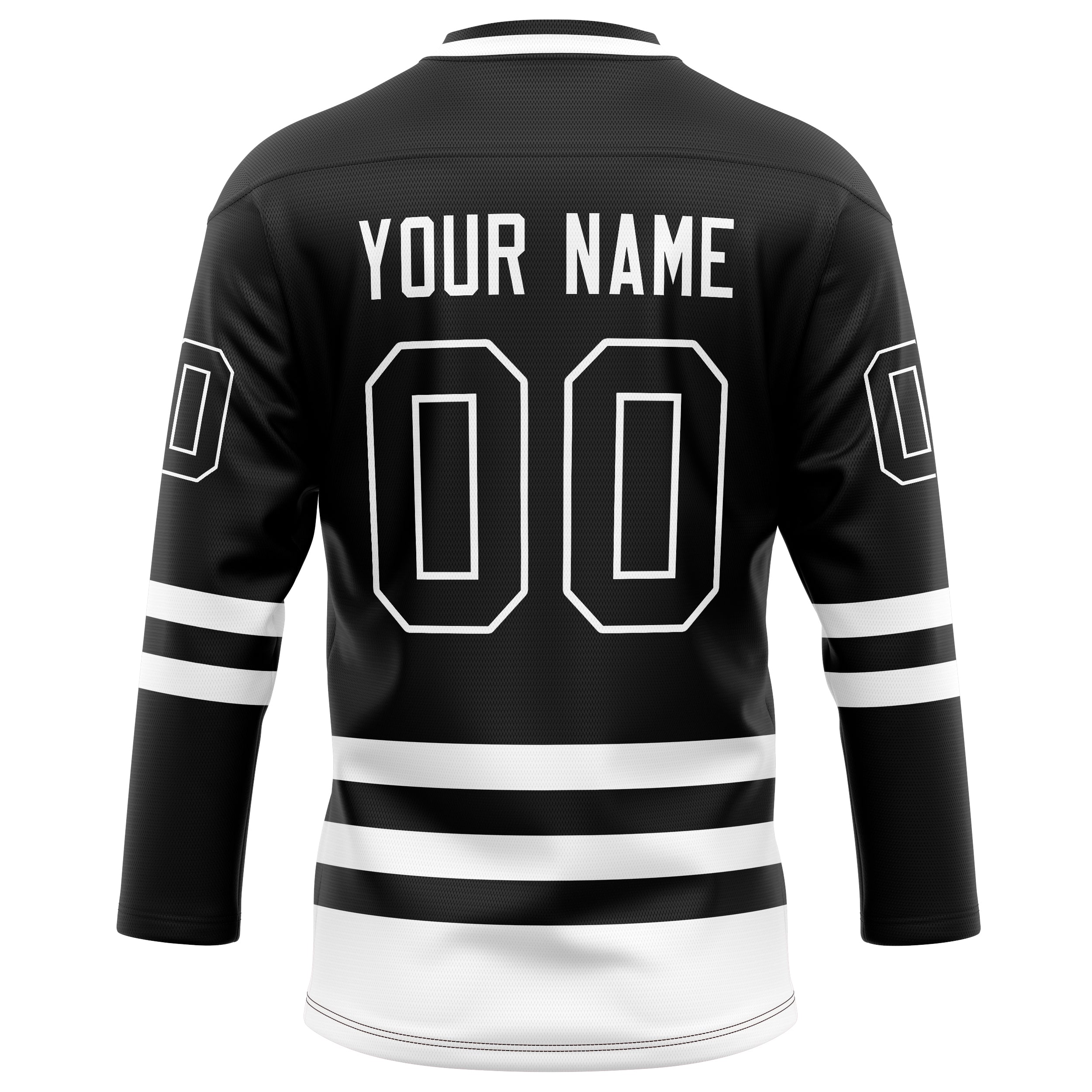 Personalized Black & White Solid Colour Hockey Jersey