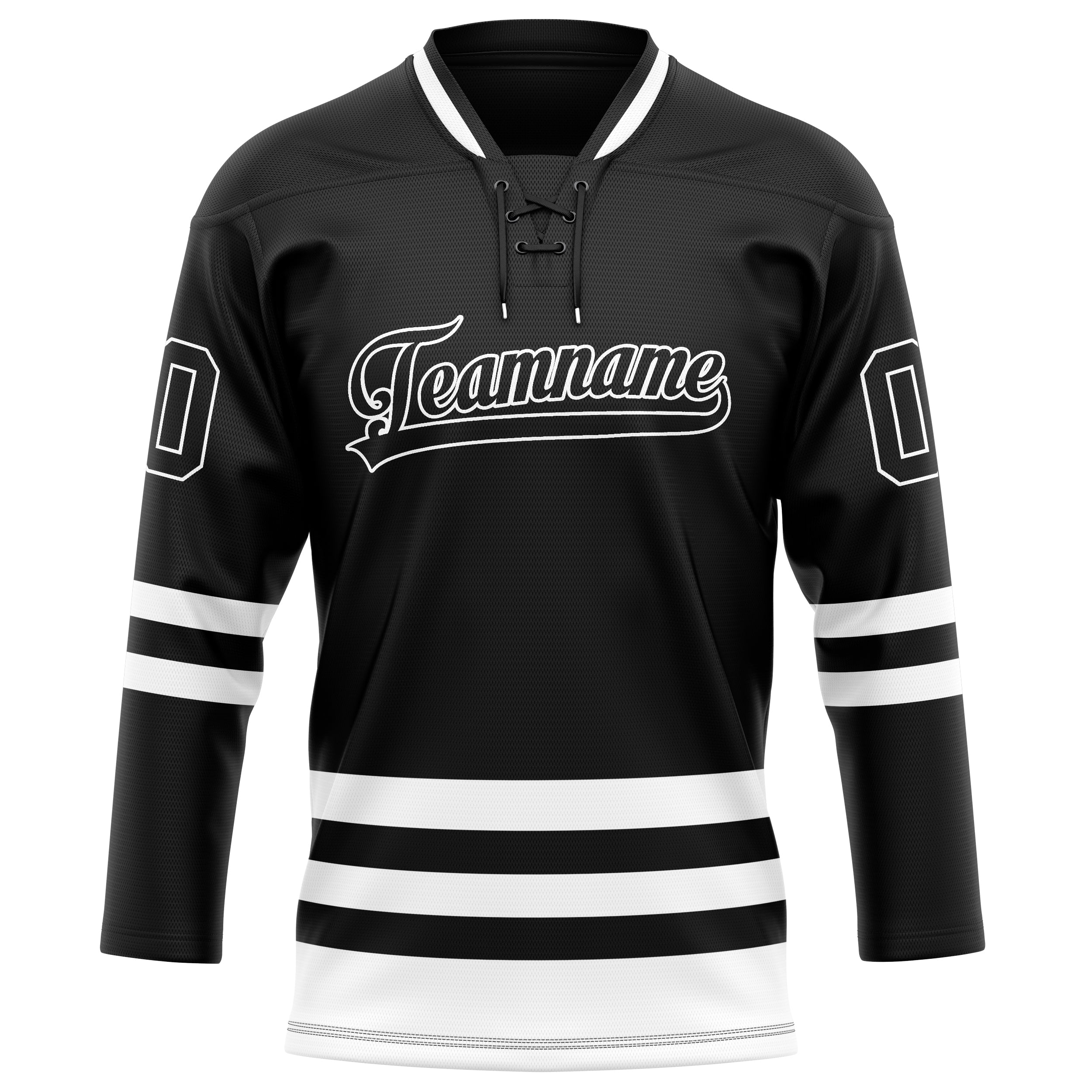 Personalized Black & White Solid Colour Hockey Jersey