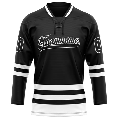 Personalized Black & White Solid Colour Hockey Jersey