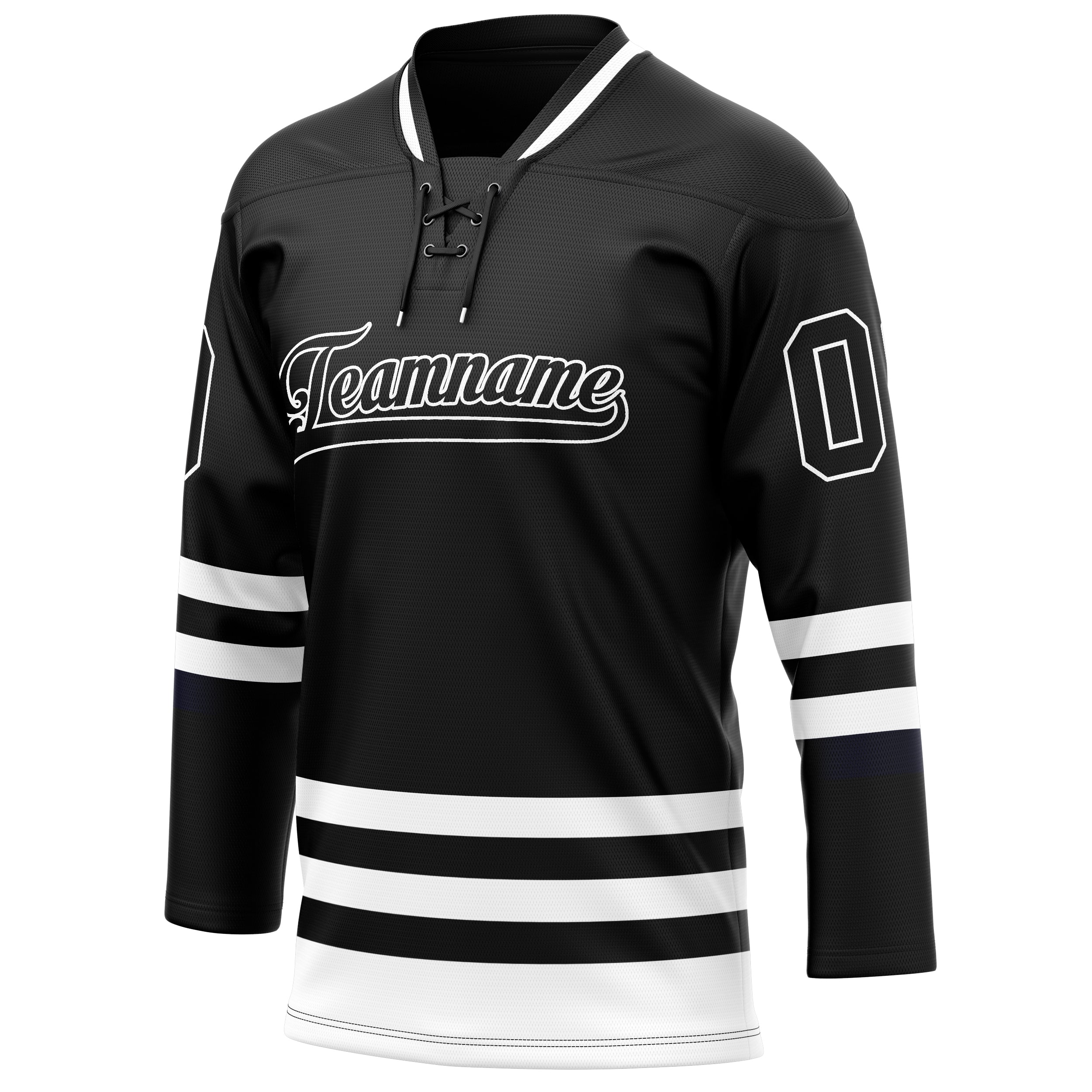 Personalized Black & White Solid Colour Hockey Jersey