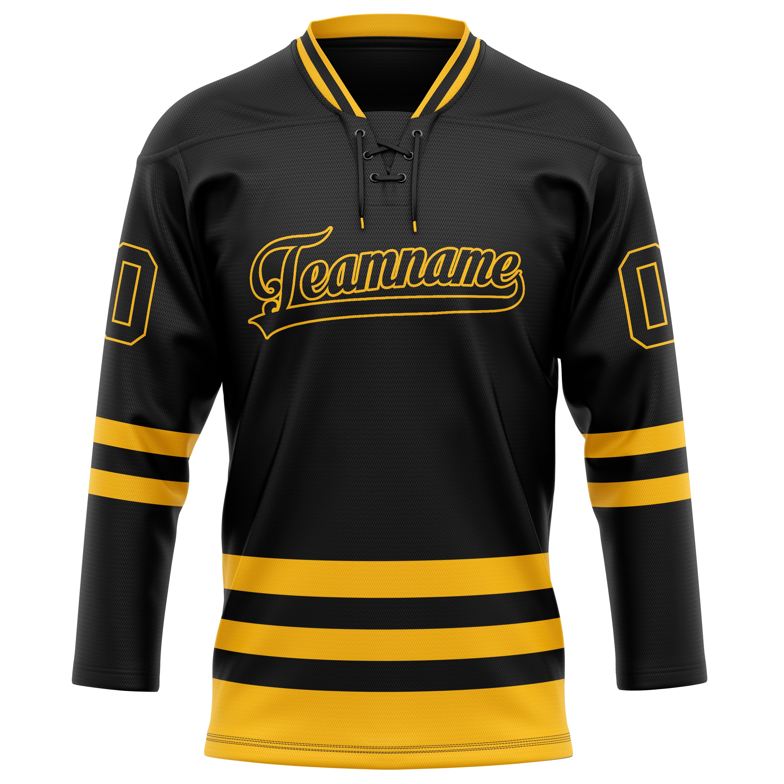 Personalized Black & Gold Solid Colour Hockey Jersey