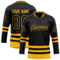 Personalized Black & Gold Solid Colour Hockey Jersey