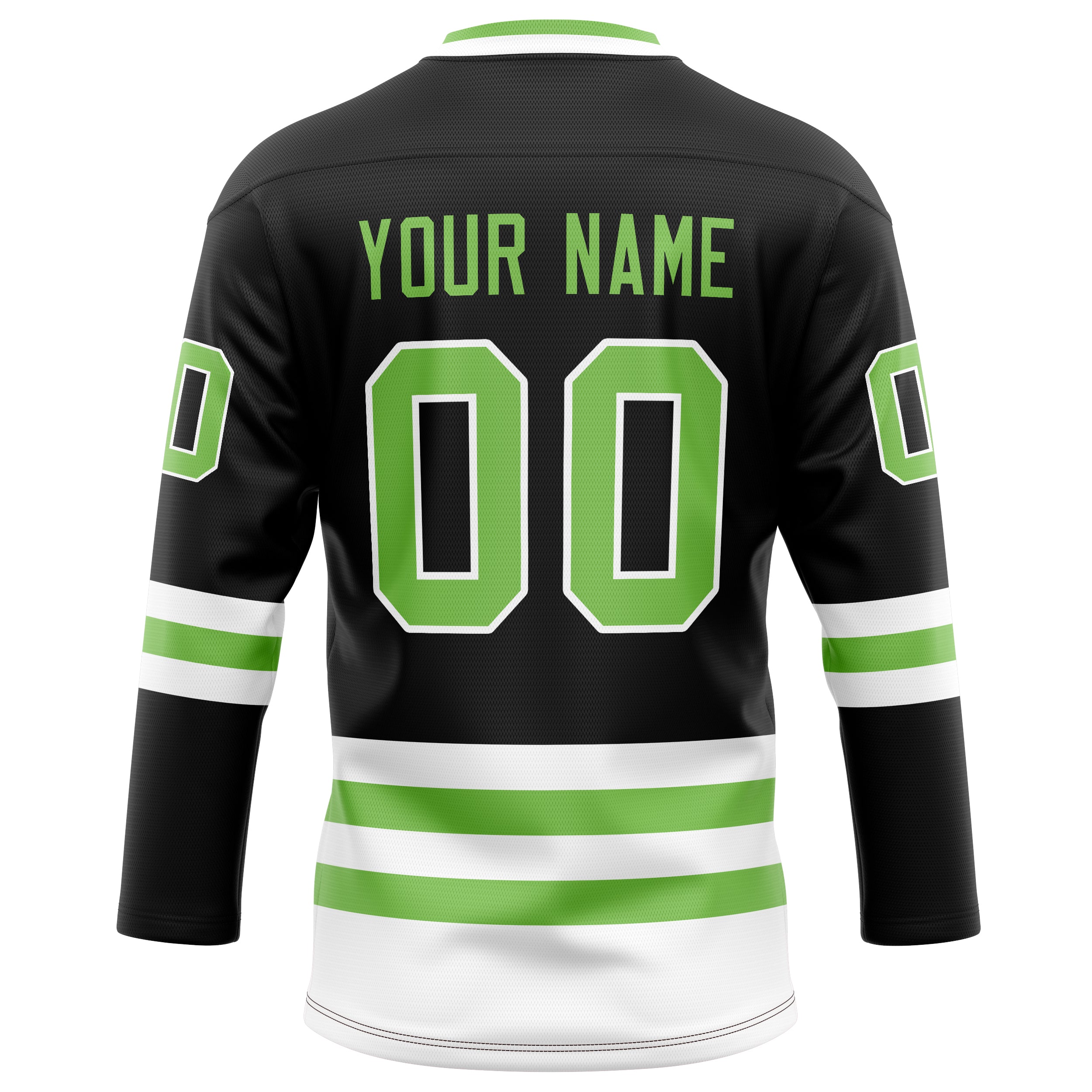 Personalized Black & Neon Green Solid Colour Hockey Jersey