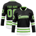 Personalized Black & Neon Green Solid Colour Hockey Jersey