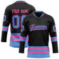 Personalized Black & Light Blue Solid Colour Hockey Jersey