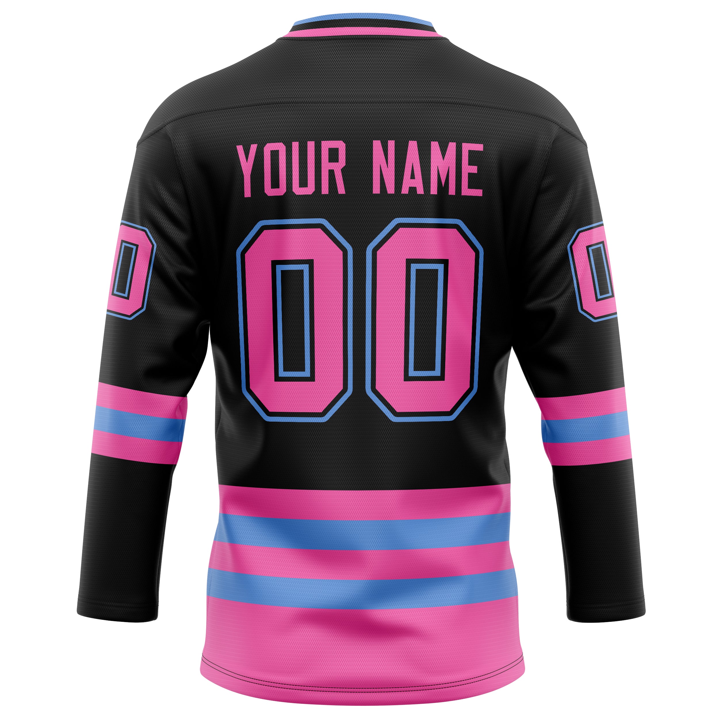 Personalized Black & Pink Solid Colour Hockey Jersey